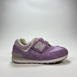 New Balance 574 Purple Hook & Loop Sneakers PV574ESL Youth Girls Size 2.5